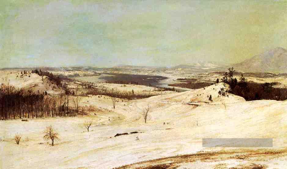 Vue d’Olana dans le paysage de neige Fleuve Hudson Frederic Edwin Church Peintures à l'huile
